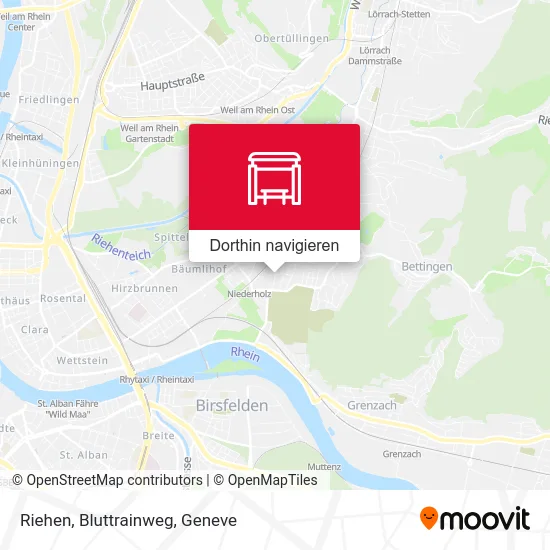 Riehen, Bluttrainweg Karte