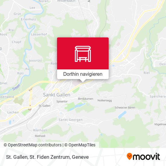 St. Gallen, St. Fiden Zentrum Karte