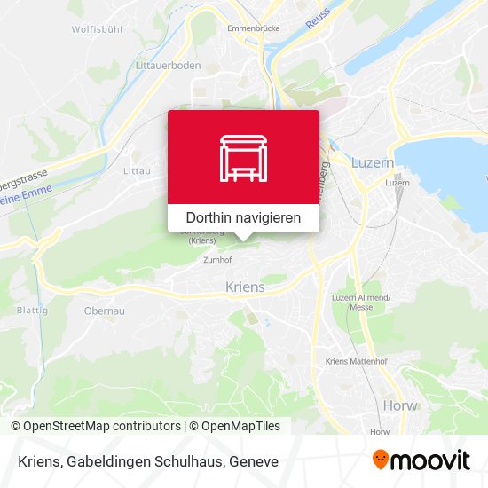 Kriens, Gabeldingen Schulhaus Karte