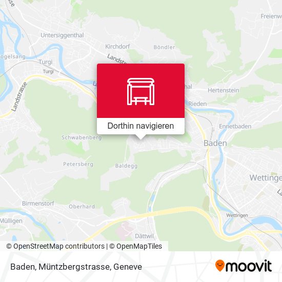 Baden, Müntzbergstrasse Karte