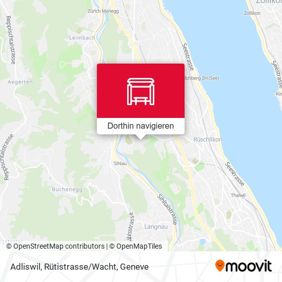 Adliswil, Rütistrasse/Wacht Karte