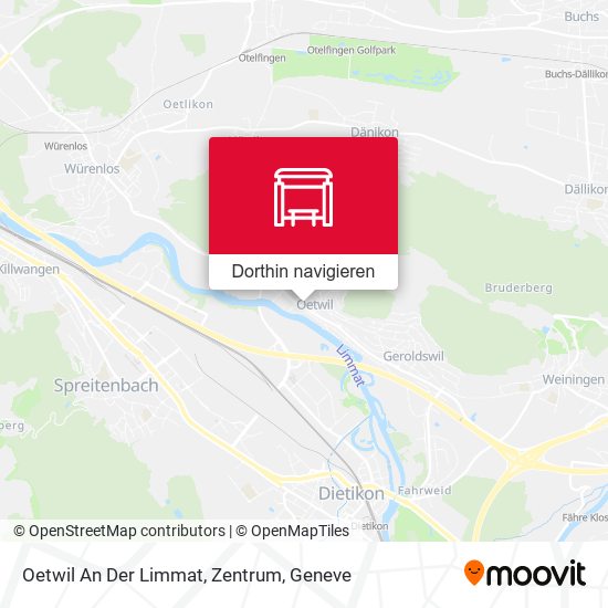 Oetwil An Der Limmat, Zentrum Karte