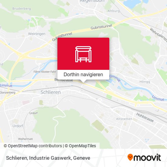 Schlieren, Industrie Gaswerk Karte