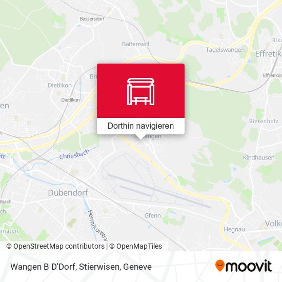 Wangen B D'Dorf, Stierwisen Karte