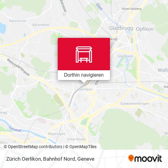Zürich Oerlikon, Bahnhof Nord Karte