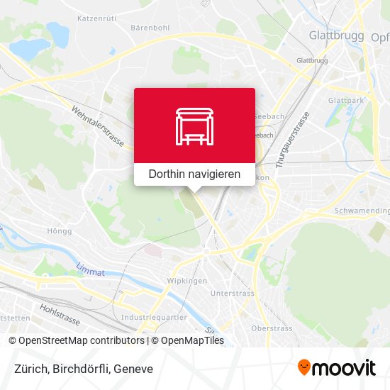 Zürich, Birchdörfli Karte