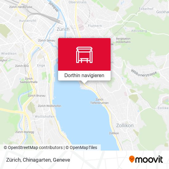 Zürich, Chinagarten Karte