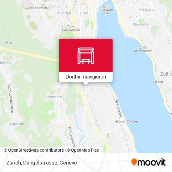 Zürich, Dangelstrasse Karte