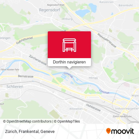 Zürich, Frankental Karte