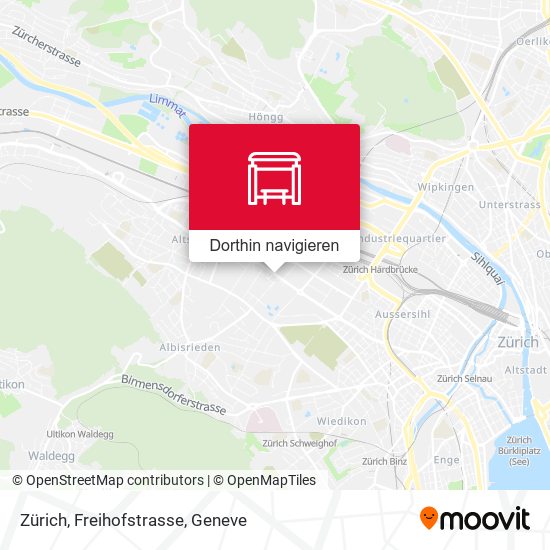 Zürich, Freihofstrasse Karte