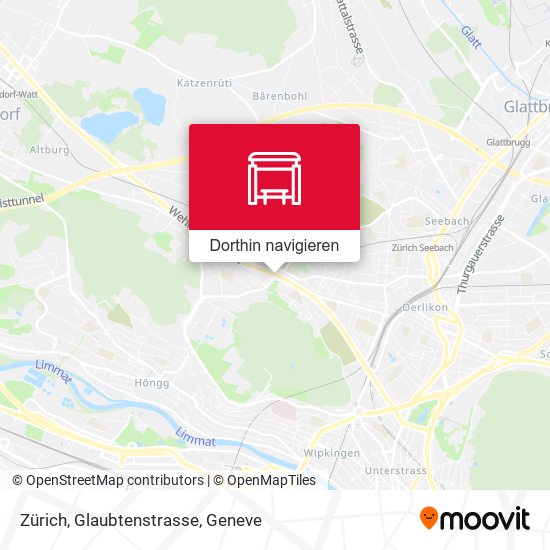 Zürich, Glaubtenstrasse Karte