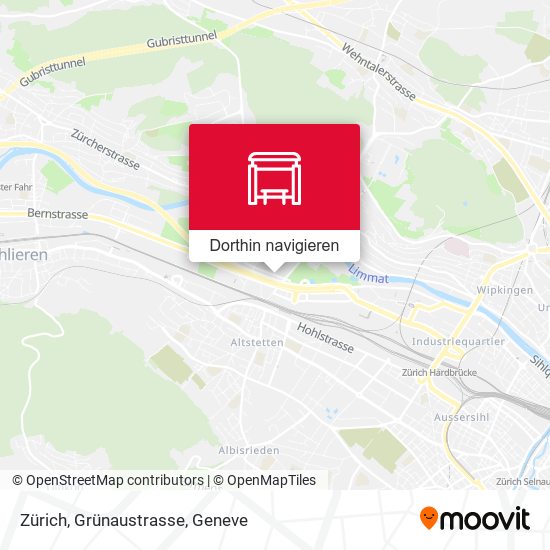Zürich, Grünaustrasse Karte