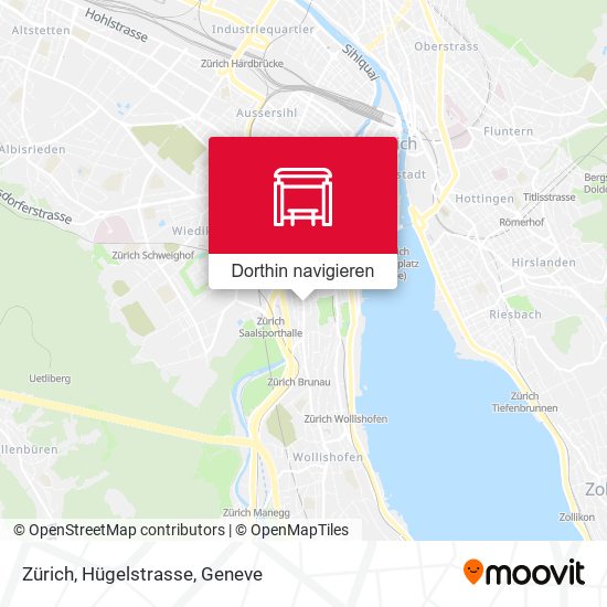 Zürich, Hügelstrasse Karte