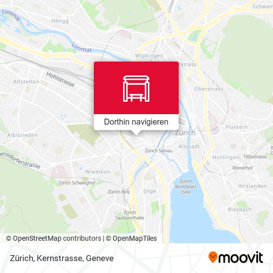 Zürich, Kernstrasse Karte