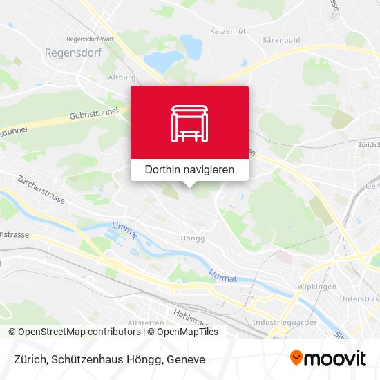 Zürich, Schützenhaus Höngg Karte