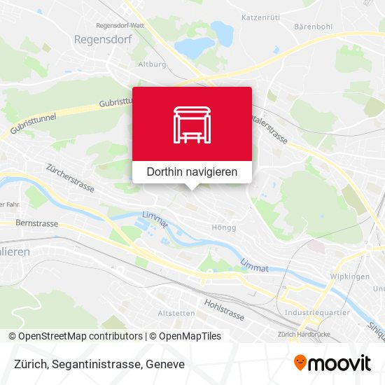 Zürich, Segantinistrasse Karte