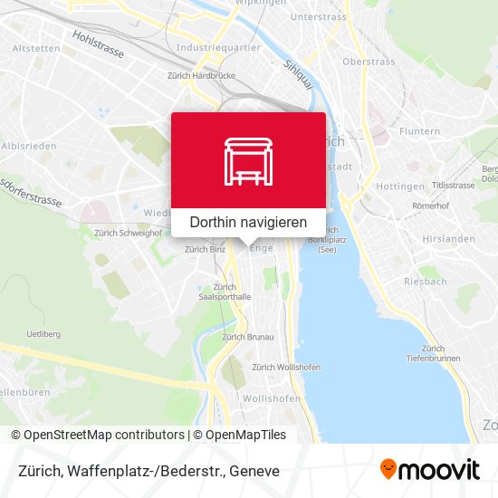 Zürich, Waffenplatz-/Bederstr. Karte