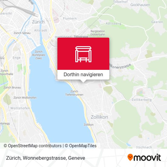 Zürich, Wonnebergstrasse Karte
