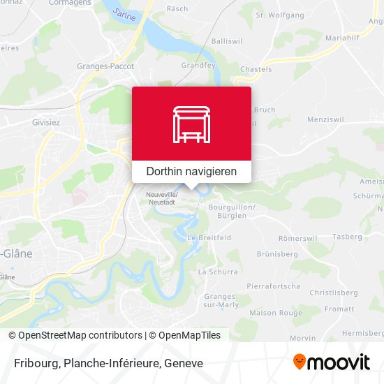 Fribourg, Planche-Inférieure Karte