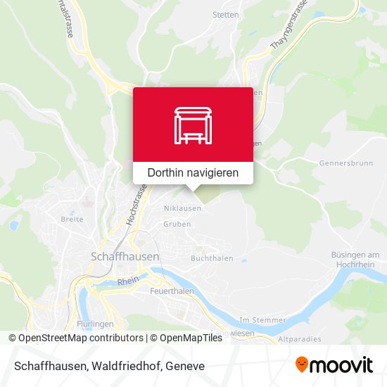 Schaffhausen, Waldfriedhof Karte