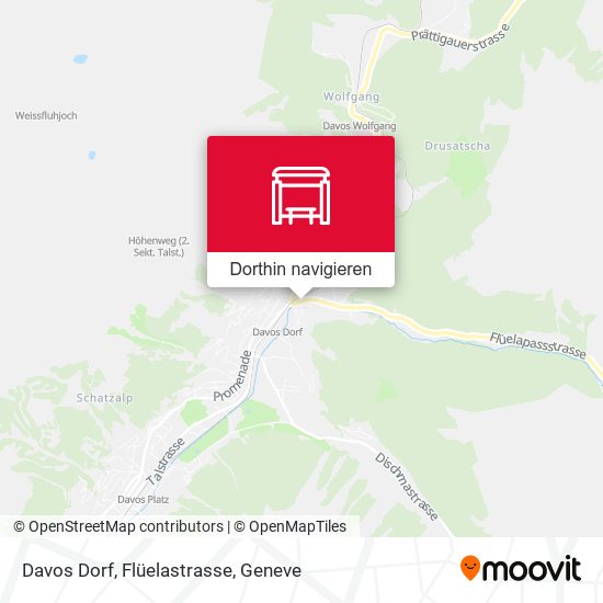 Davos Dorf, Flüelastrasse Karte