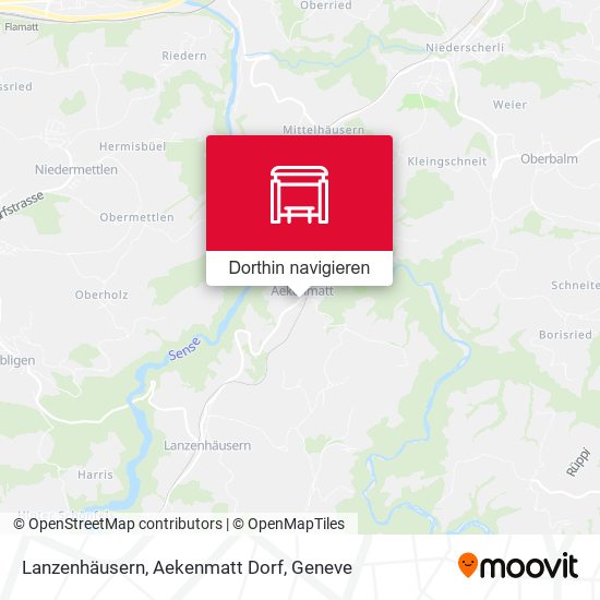 Lanzenhäusern, Aekenmatt Dorf Karte