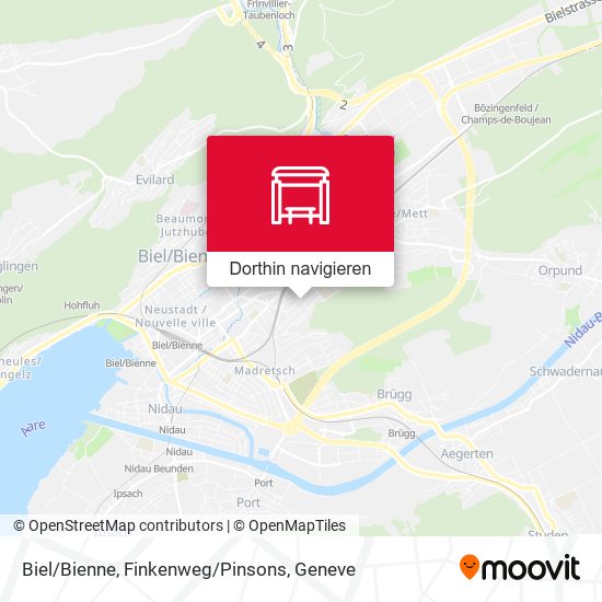 Biel/Bienne, Finkenweg/Pinsons Karte