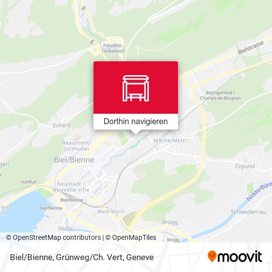 Biel/Bienne, Grünweg/Ch. Vert Karte