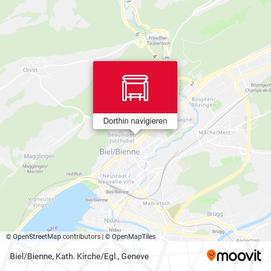 Biel/Bienne, Kath. Kirche/Egl. Karte