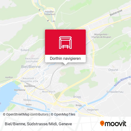 Biel/Bienne, Südstrasse/Midi Karte