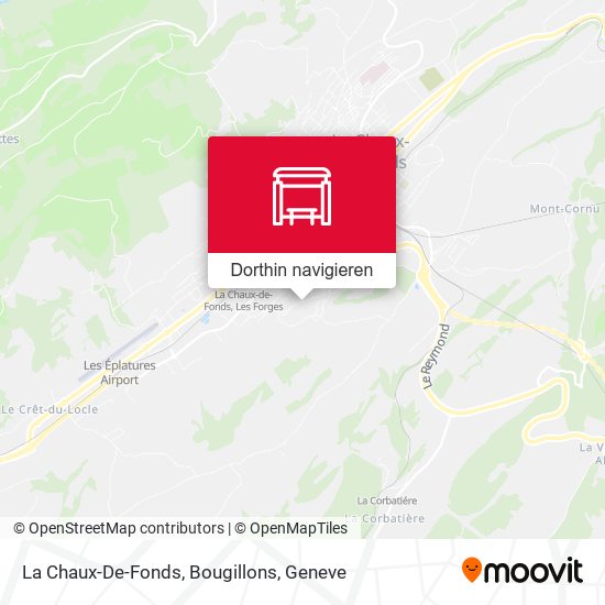 La Chaux-De-Fonds, Bougillons Karte