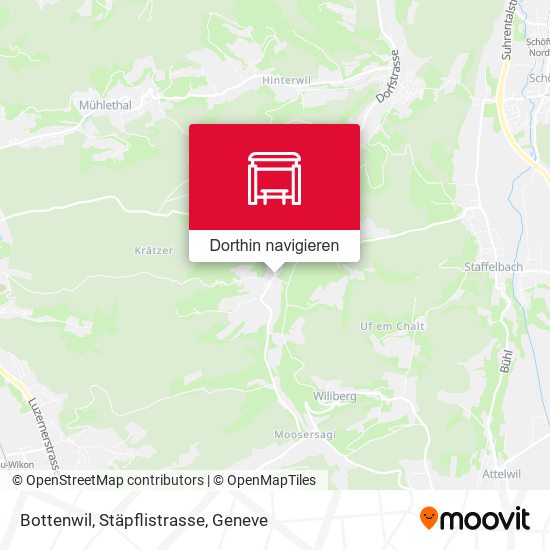 Bottenwil, Stäpflistrasse Karte