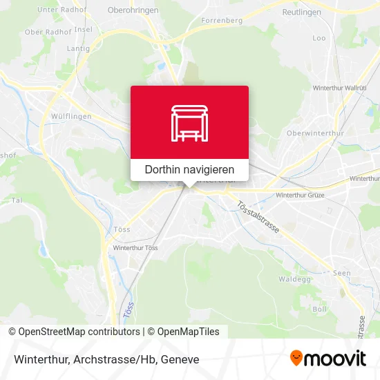 Winterthur, Archstrasse/Hb Karte