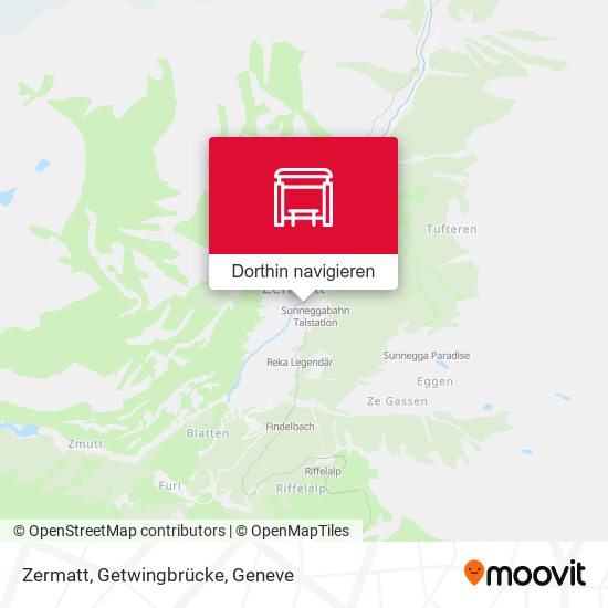 Zermatt, Getwingbrücke Karte