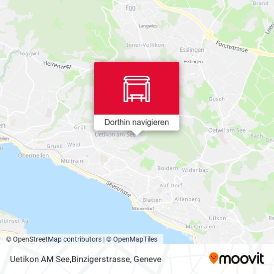 Uetikon AM See,Binzigerstrasse Karte