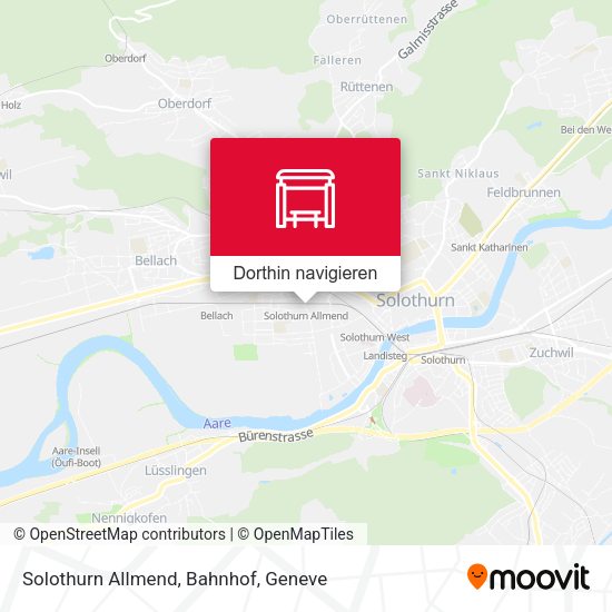 Solothurn Allmend, Bahnhof Karte