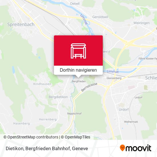 Dietikon, Bergfrieden Bahnhof Karte