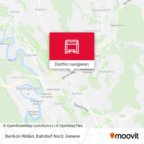 Berikon-Widen, Bahnhof Nord Karte