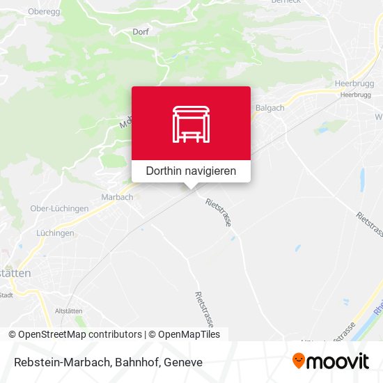 Rebstein-Marbach, Bahnhof Karte