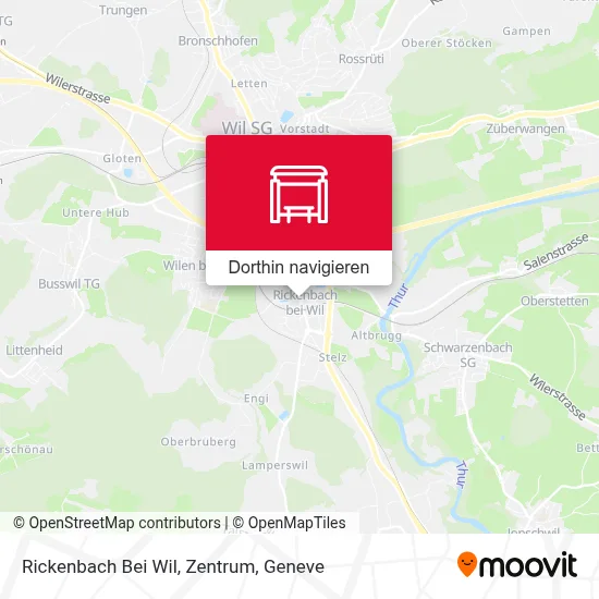 Rickenbach Bei Wil, Zentrum Karte