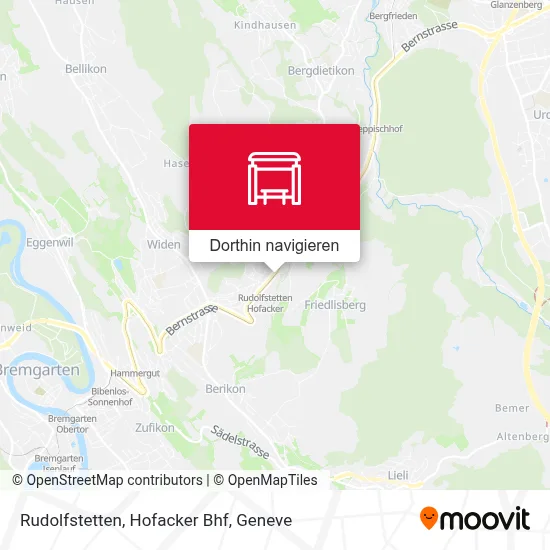 Rudolfstetten, Hofacker Bhf Karte