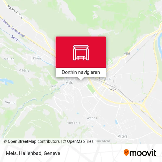 Mels, Hallenbad Karte
