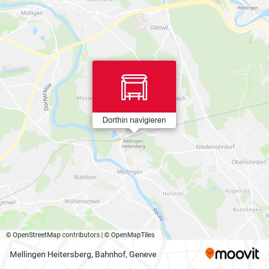 Mellingen Heitersberg, Bahnhof Karte