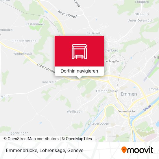 Emmenbrücke, Lohrensäge Karte