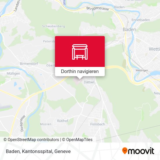 Baden, Kantonsspital Karte