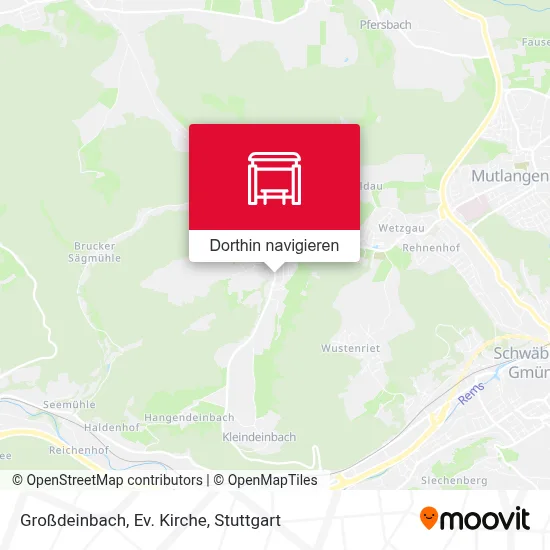 Großdeinbach, Ev. Kirche Karte