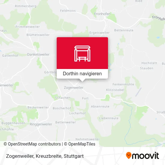 Zogenweiler, Kreuzbreite Karte
