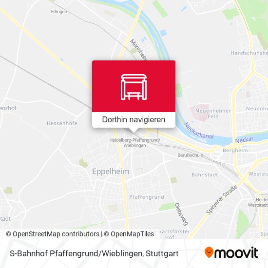 S-Bahnhof Pfaffengrund / Wieblingen Karte