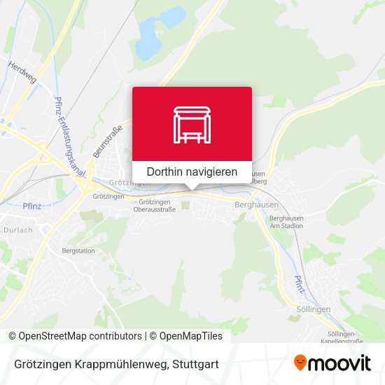 Grötzingen Krappmühlenweg Karte