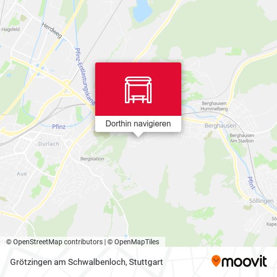 Grötzingen am Schwalbenloch Karte